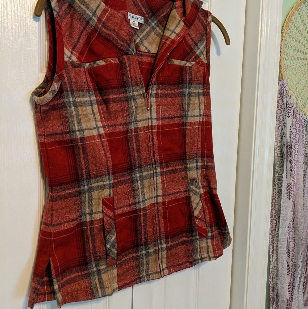 Wool Pendleton Hooded Vest